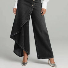 Load image into Gallery viewer, Women's Washed Denim Skort with Button Closure