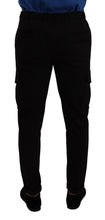Load image into Gallery viewer, Dolce & Gabbana Black Viscose Skinny Cargo Trouser Pants