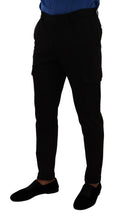 Load image into Gallery viewer, Dolce & Gabbana Black Viscose Skinny Cargo Trouser Pants