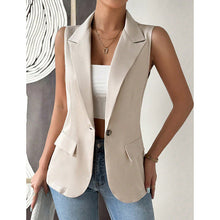 Load image into Gallery viewer, Women's Sleeveless Open-Front Vest Blazer – Work & Office Jacket