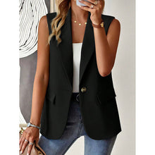 Load image into Gallery viewer, Women's Sleeveless Open-Front Vest Blazer – Work & Office Jacket