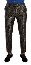 Load image into Gallery viewer, Dolce & Gabbana Silver Gold Jacquard Men Trouser Dress Pants