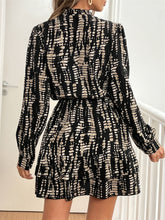 Load image into Gallery viewer, Dark Navy Printed Long Sleeve Mini Dress Elegant & Stylish Dress For Every Occasion