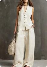 Load image into Gallery viewer, Women's Sleeveless Vest & Wide-Leg Pants Two-Piece Set – 10 Colors XS–3XL