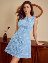 Load image into Gallery viewer, Women's Jacquard Sleeveless Midi Dress – Slim Fit French Minimalist Style