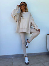 Load image into Gallery viewer, Women’s Casual Sweater Suit – Loose Split Top & Fitted Trousers Set