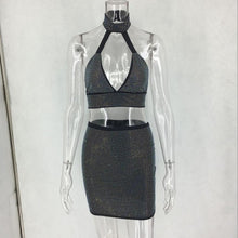 Load image into Gallery viewer, Women Diamonds Two Piece Set Dress