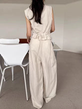 Load image into Gallery viewer, Drawstring Vest + Casual Wide-Leg Pants Two-Piece Set