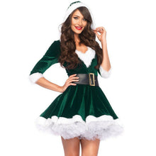 Load image into Gallery viewer, Women Christmas Dress Sexy Santa Claus Hoodie Cosplay Costumes Women Evening Party Clothes Winter Warm Dresses