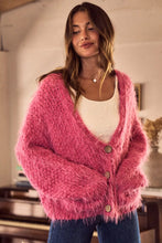 Load image into Gallery viewer, SO ME Soft Touch Hairy Loose Fit Cozy Sweater Cardigan