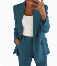 Load image into Gallery viewer, Lapel Blazer & Slim-Fit Trousers Two-Piece Suit – 10 Colors XS–5XL