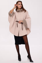 Load image into Gallery viewer, Genuine Mink Fur Double Face Wool Poncho