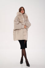 Load image into Gallery viewer, Genuine Polar Fox Boucle Down Coat