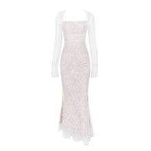 Load image into Gallery viewer, Lace Shawl Two-Piece Mermaid Maxi Dress Set – Long Sleeve