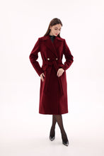 Load image into Gallery viewer, Denise Cashmere Blend Overcoat in Bordeaux