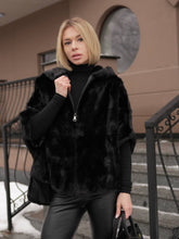 Load image into Gallery viewer, Genuine Scandinavian Mink Fur Poncho with Fully Lined Mink Hood