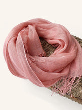 Load image into Gallery viewer, 100% Linen Lightweight Solid Color Scarf BIANCA