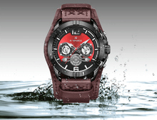 Load image into Gallery viewer, Men's Leather Waterproof Watch With Chronometers And Fluorescent Hands Excellent Design Perfect Gift