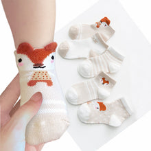 Load image into Gallery viewer, 5 Pairs Cute Summer Breathable Mesh Cotton Infant Baby Socks For Newborn Boys And Girls