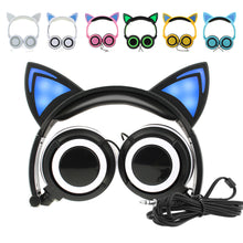 Load image into Gallery viewer, Luxury New Popular Esonstyle Kids Headphones Over Ear with LED Glowing Cat Ears,Safe Wired Kids Headsets 85dB Volume Limited, Food Grade Silicone, 3.5mm Aux Jack, Cat-Inspired Purple Headphones for Girls and Kids