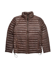 Load image into Gallery viewer, Men's Brown Leather Puffer Jacket