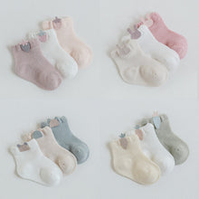 Load image into Gallery viewer, 3 Pairs Cartoon Candy Color Cotton Fashion Elastic Band Socks For Newborn Boys And Girls