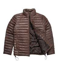 Load image into Gallery viewer, Men's Brown Leather Puffer Jacket