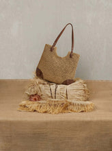 Load image into Gallery viewer, Woven Hollow-Out Shoulder Tote Bag