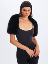 Load image into Gallery viewer, Kori Black Faux Fur Micro Bolero