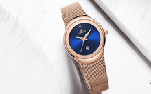 Load image into Gallery viewer, Women's Elegant Stainless Steel Watch With Braided Steel Bracelet Excellent Background Waterproof Wristwatch Unique Design Perfect Gift
