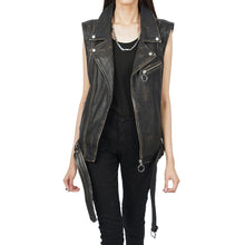 Load image into Gallery viewer, Ash Vintage Biker Leather Vest