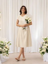 Load image into Gallery viewer, 100% Linen Natural Summer V-Neck Dress ALEXA