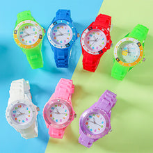 Load image into Gallery viewer, Kids Quartz Watches 50M Waterproof Analog Wristwatches Jelly Clock Students Watch Children PU Band Watch Childrens Analog Wrist Watch With Protective Design Simple Watch For Girls And Boys