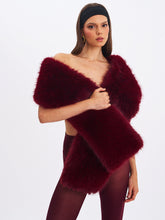 Load image into Gallery viewer, Jazmin Burgundy Multi-wear Faux Fur Scarf