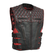Load image into Gallery viewer, Tactical Emerald Men’s Motorcycle Leather Vest