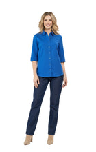 Load image into Gallery viewer, Womens Regular Fit 3/4 Sleeve Button Down Collared Camp Shirt