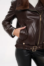 Load image into Gallery viewer, Genuine Mink Fur Embossed Leather Jacket