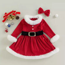 Load image into Gallery viewer, Baby Girls Christmas Romper Ruffles Fly Sleeve Sequins Red Party Dress Unique Design Excellent Look