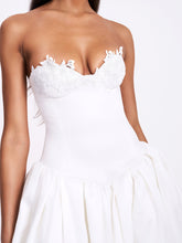 Load image into Gallery viewer, Naila Lace Trim Strapless Drop Waist Wedding Gown