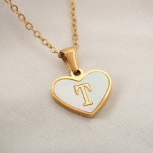 Load image into Gallery viewer, 26 Letter Heart-shaped Necklace White Shell Love Clavicle Chain Fashion Personalized Necklace For Women Jewelry Valentine's Day