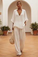 Load image into Gallery viewer, Women's V-Neck Loose Short-Sleeve Top & Pants Two-Piece Set
