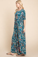 Load image into Gallery viewer, Printed Shirred Maxi Dress For Women – Flattering Shirred Maxi Dress, Comfortable Printed Maxi Dress, Chic Floral Dress, Stylish Shirred Dress, Elegant Maxi Dress, Versatile Printed Dress, Comfortable Fashion