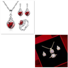 Load image into Gallery viewer, Fashion Jewelry Set - Zircon Gem Necklace Earring Ring