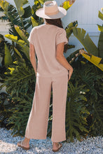 Load image into Gallery viewer, Solid Corded T-Shirt and Pants Set
