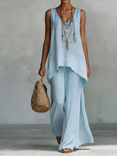 Load image into Gallery viewer, Women's Bohemian Wide-Leg Pants & V-Neck Vest Set – 3D Print