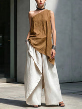 Load image into Gallery viewer, Women's One-Shoulder Asymmetric Sleeveless Top