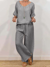 Load image into Gallery viewer, Women’s Multi Color Two Piece Set V Neck Top & Pants