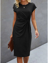 Load image into Gallery viewer, Front Knot Bodycon Midi Dress – Round Neck Sleeveless Tie Dress
