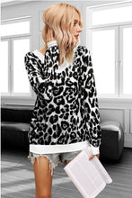 Load image into Gallery viewer, Leopard Print Contrast Binding Sweater