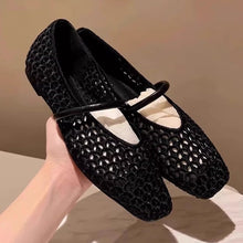 Load image into Gallery viewer, Women's Woven Square Toe Slip-On Pumps – Retro Roman Low Heel